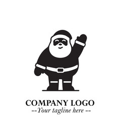 Santa Claus Logo Symbol in Black on White Background for Classic Holiday Branding and Design ArtPlus