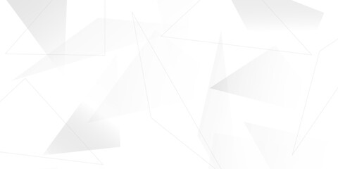 Abstract background with liens and triangles shape on white background. White and grey geometric overlapping rectangle pattern Geometric background soft shadows as patten ..White polygon textured .