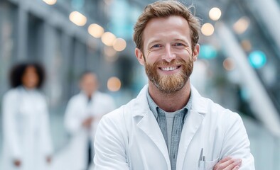 Obraz premium Smiling confident doctor man health professional portrait