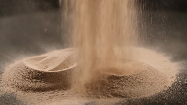 Pouring Grain: Witness the dynamic elegance of cascading grains forming a mesmerizing pile on a sleek surface, symbolizing the power of nature's bounty. 