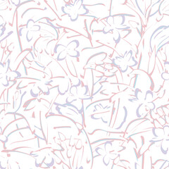 Fototapeta premium Pastels Botanical Floral Seamless Pattern Design