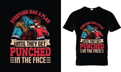 Boxing Quote Typography Design – Everyone Has a Plan Until They Get Punched in the Face