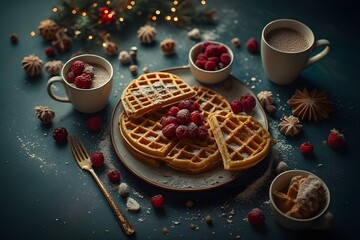Festive Breakfast Spread, Top View