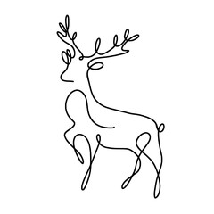 Elegant Single Line Full Deer Art