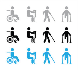 Disability Icon Set Vector Illustration