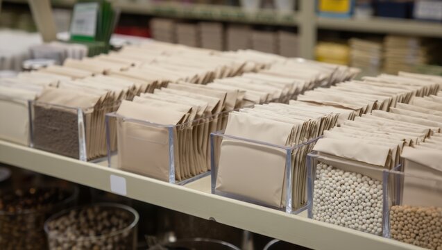 Organized seed storage display shows neatly packed packets for planting