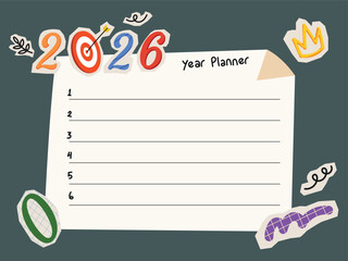 Plan 2026, to do list, year planner, target, motivation plan