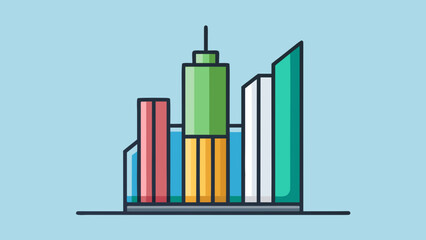 A colorful stylized city representing investment and growth