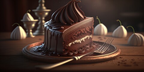 a chocolate cake on a plate