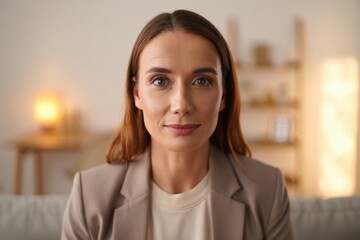 Counselor headshot facing the camera with direct gaze and calm presence
