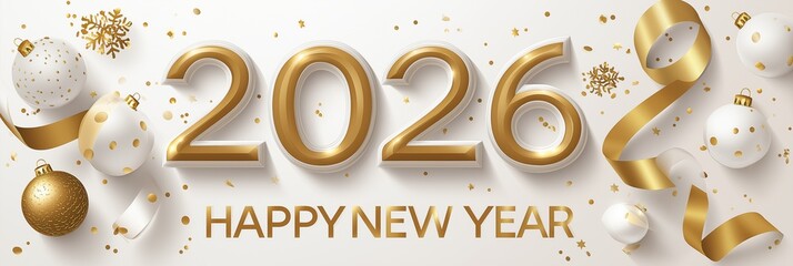 2026 happy new year celebration greeting card. 2026 banner. Happy new year poster