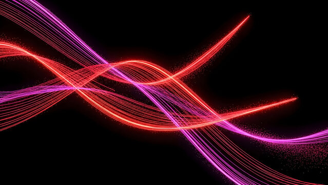 Abstract light trails in red and pink create a dynamic and modern background design