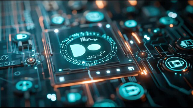 Computer chip displays heart design detailed image shows microchip featuring heart symbol