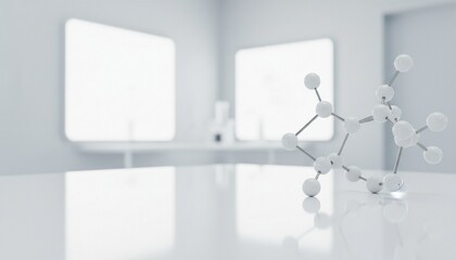 molecular model on a white table