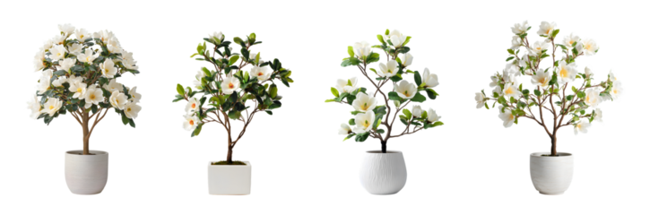 Green grass and blue sky background with a potted rosemary houseplant and a brown bonsai tree branch