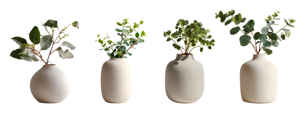 Green grass and blue sky background with a potted rosemary houseplant and a brown bonsai tree branch