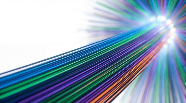 A colorful line of light is shown in the image