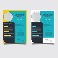 Professional modern and minimal resume CV, Clean and modern resume portfolio CV template