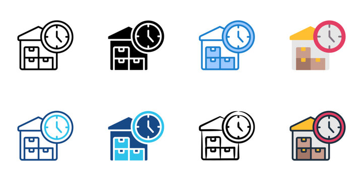 Just in time icon set multiple style vector collection 
