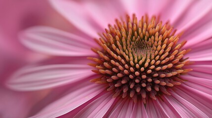 Vibrant close-up of a pink flower revealing intricate patterns at dawn