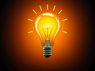 Lightbulb icon, symbolizing bright ideas, innovation, and educational enlightenment,  knowledge,  icon