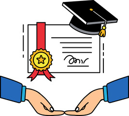 two hands holding a diploma