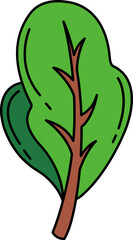 single illustration of a green vegetable