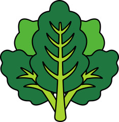 single illustration of a green vegetable