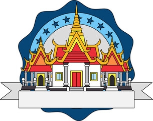 illustration of a thai temple logotype