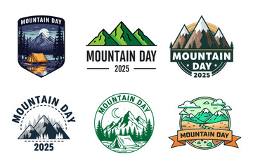 Mountain Day Vector Graphic Design Badges Collection