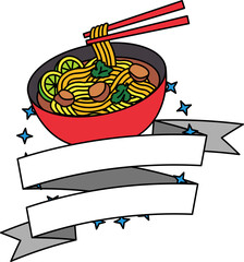 illustration logotype of a noodle