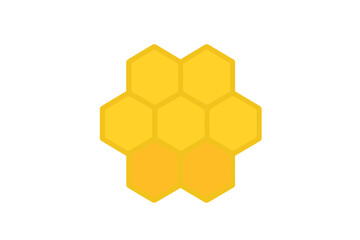 Vibrant yellow and orange geometric honeycomb pattern isolated on a clean white background