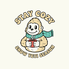 Stay Cozy, Snow Yeti” (Winter Trend)
