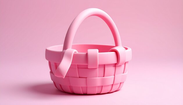 Colorful pink basket on a smooth surface showcasing simple and modern design features