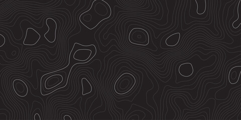 Dark abstract topographic contour map pattern with smooth flowing elevation lines and organic shapes, creating a modern minimal monochrome background ideal for digital design, branding, and wallpapers