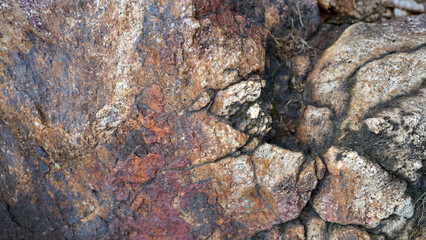 Raw iron ore with rugged texture captured in mining environment