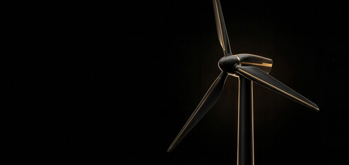 Luxury Wind Turbine with Golden Accents &ndash; Renewable Energy Concept