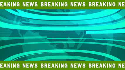 Teal Abstract News Background with World Map and Text green