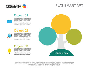 Three employees process chart template for presentation