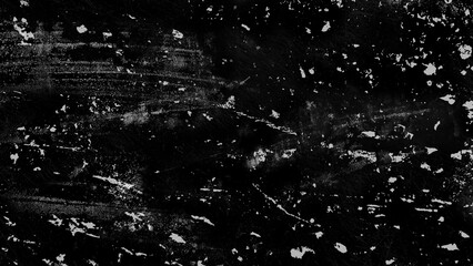 荒々しく激しい掠れ・擦り傷・剥がれ・汚れ、経年劣化や使い込んだようなイメージのグランジ風背景・テクスチャー向け画像素材　8K UHDサイズ　黒背景　白黒・グレー　アルファチャンネル・スクリーン・マスクなど