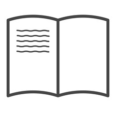 開いた本を表現したシンプルなアイコン