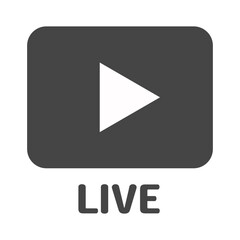 ライブ配信を表す四角形の再生アイコン