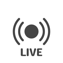 電波を示すライブ配信中のシンプルアイコン