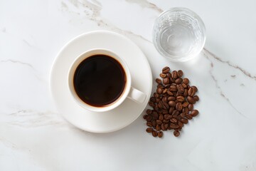 Obraz premium White coffee cup with a black liquid in it