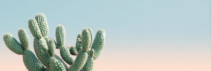 Green cactus with many spines