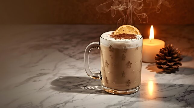 Hot cappuccino coffee drink in a white cup with cinnamon and milk foam, isolated sweet brown espresso beverage - Powered by Adobe