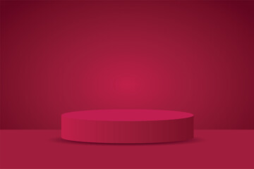 Red 3D Podium Background for Product Display
