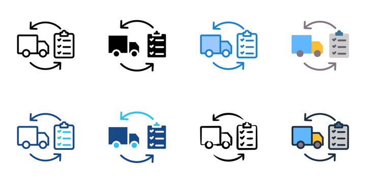 Dock management icon set multiple style vector collection