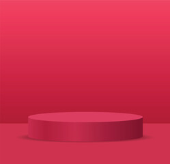 Square Shape Red podium stand for Product