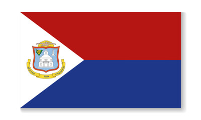 Fototapeta premium National flag of Sint Maarten in flat style. Vector flat illustration.
